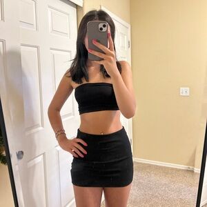 black mini skirt